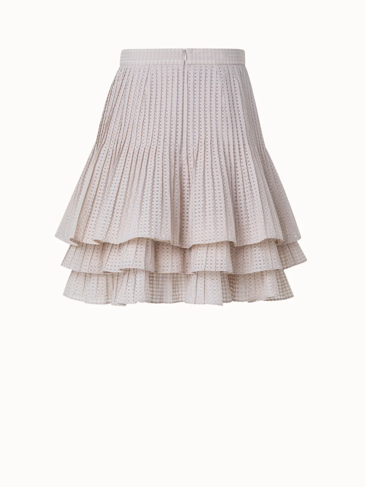 Short A-Line Triple Layer Plissé Skirt