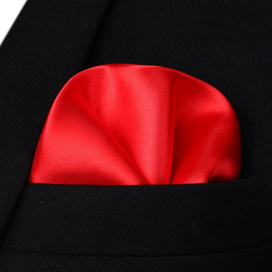 Solid Suspender Pre-Tied Bow Tie Handkerchief - A9-RED