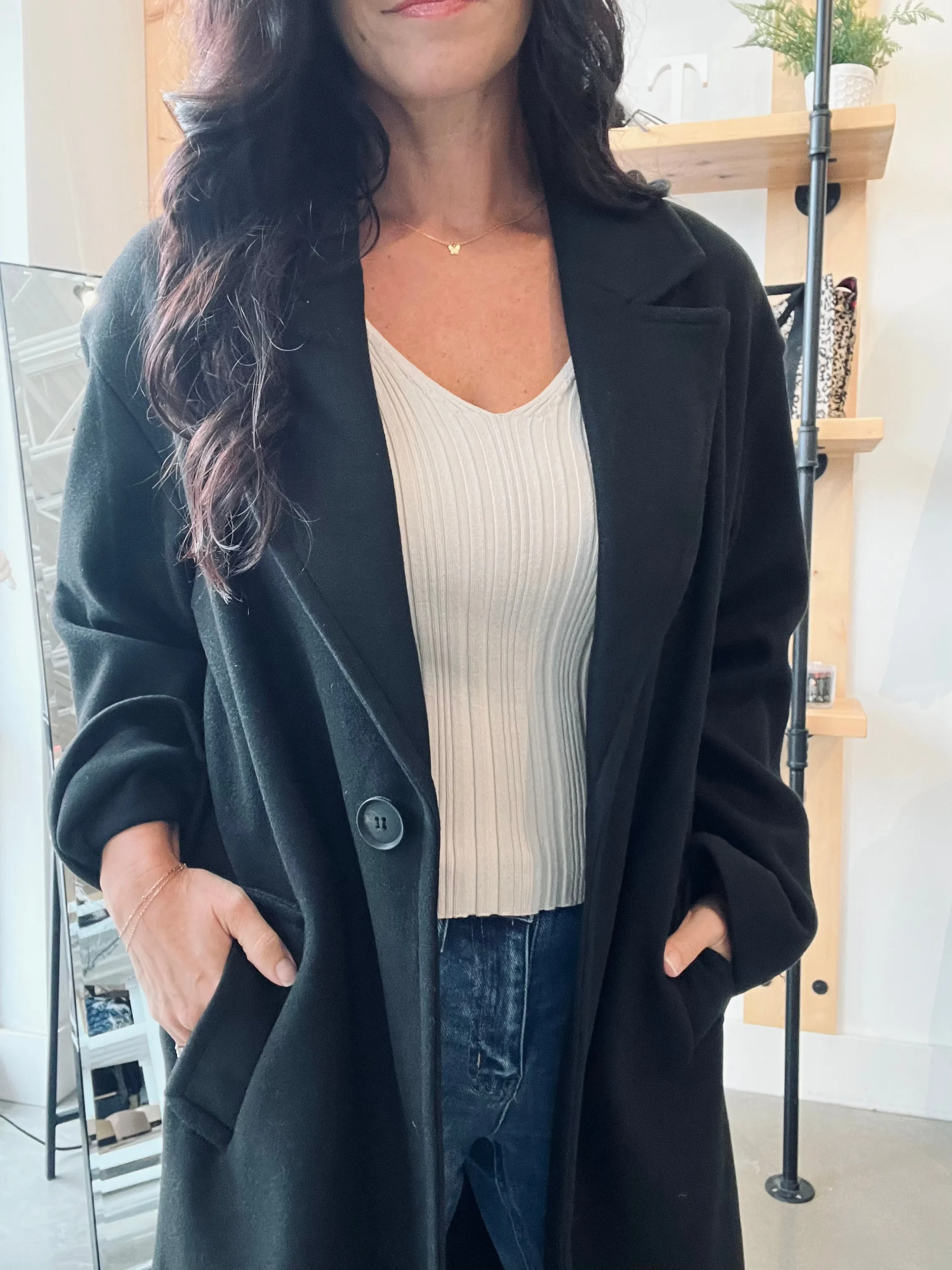 Tailored Trench Coat in Black