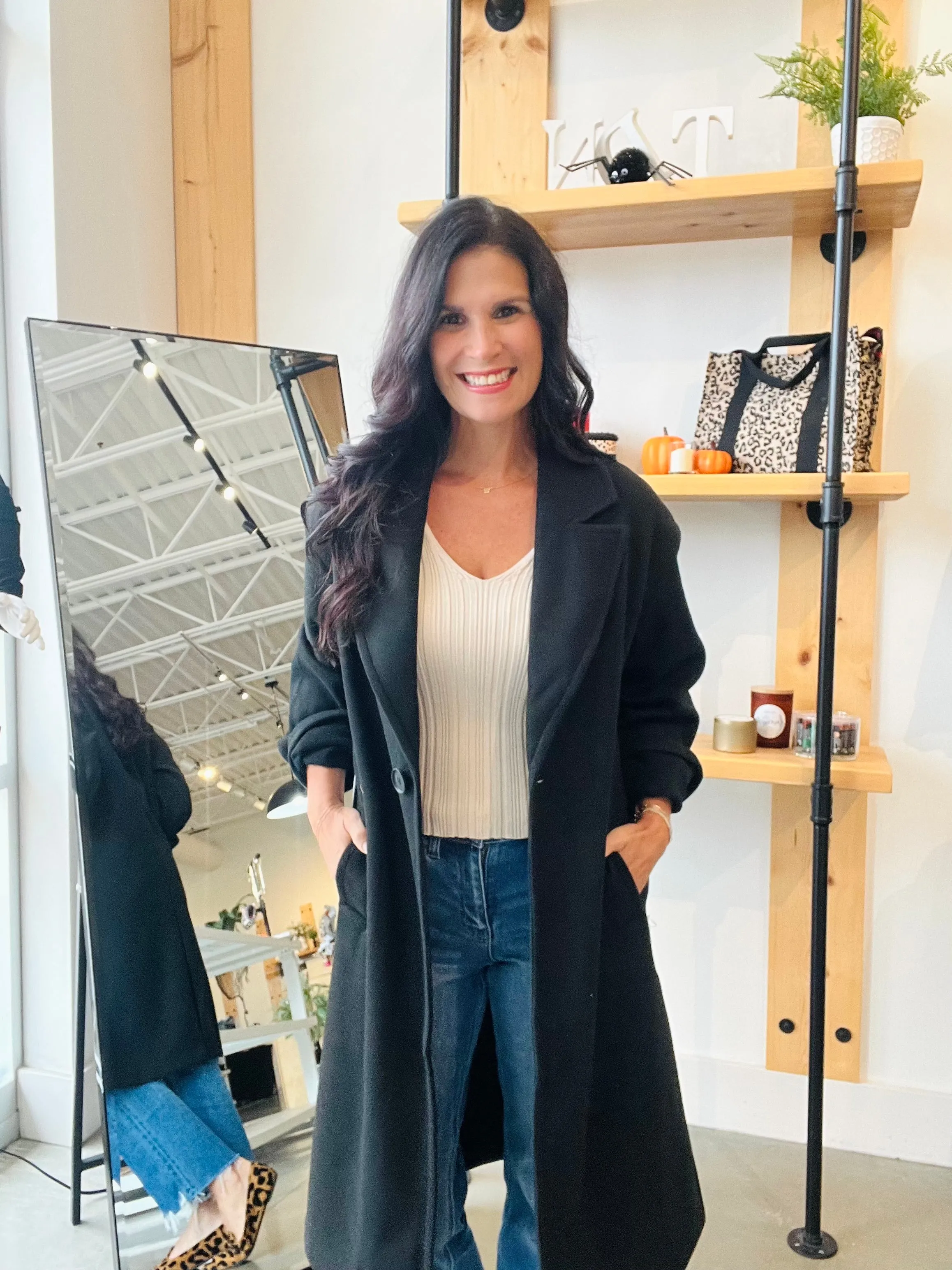 Tailored Trench Coat in Black
