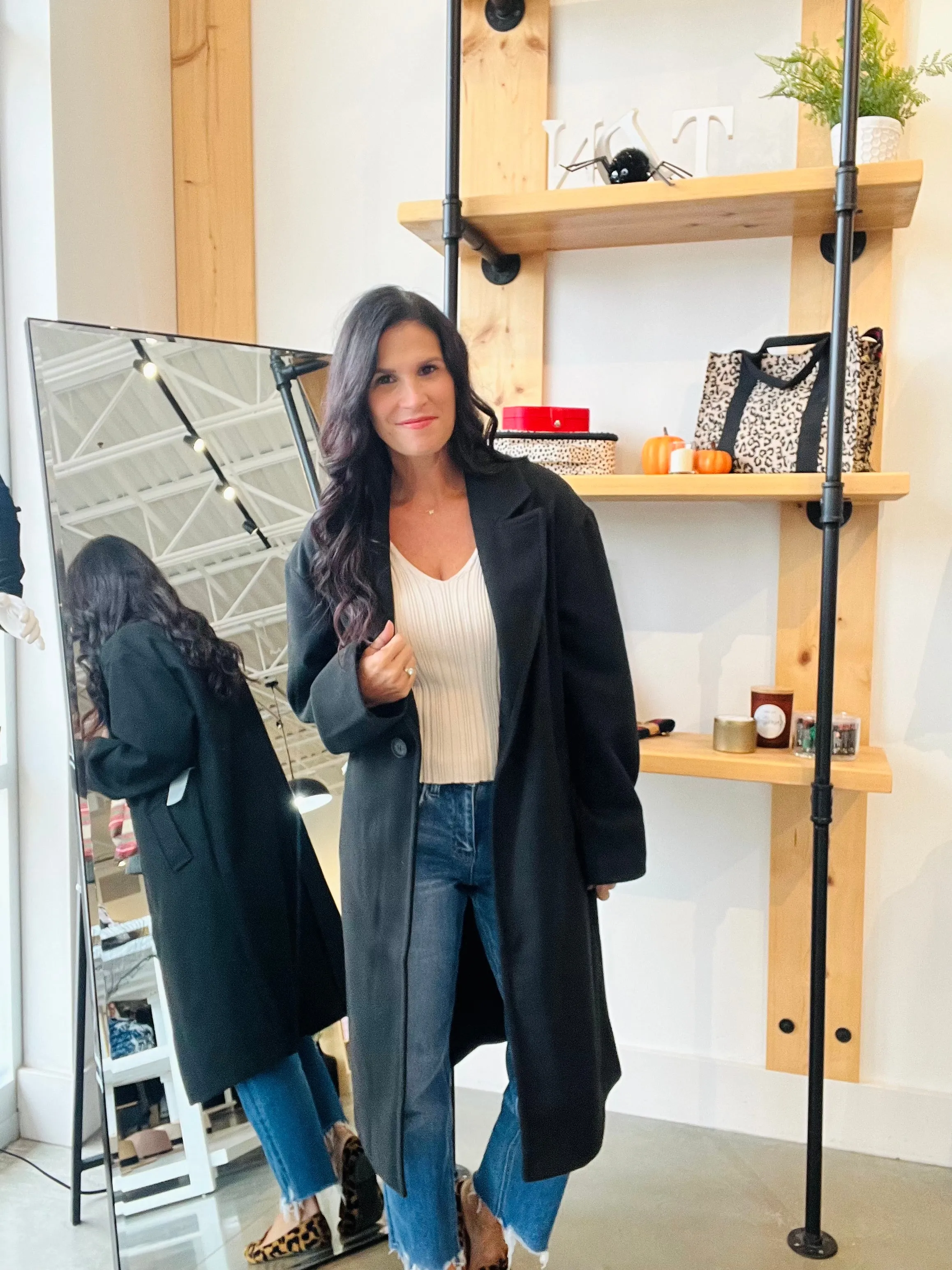 Tailored Trench Coat in Black