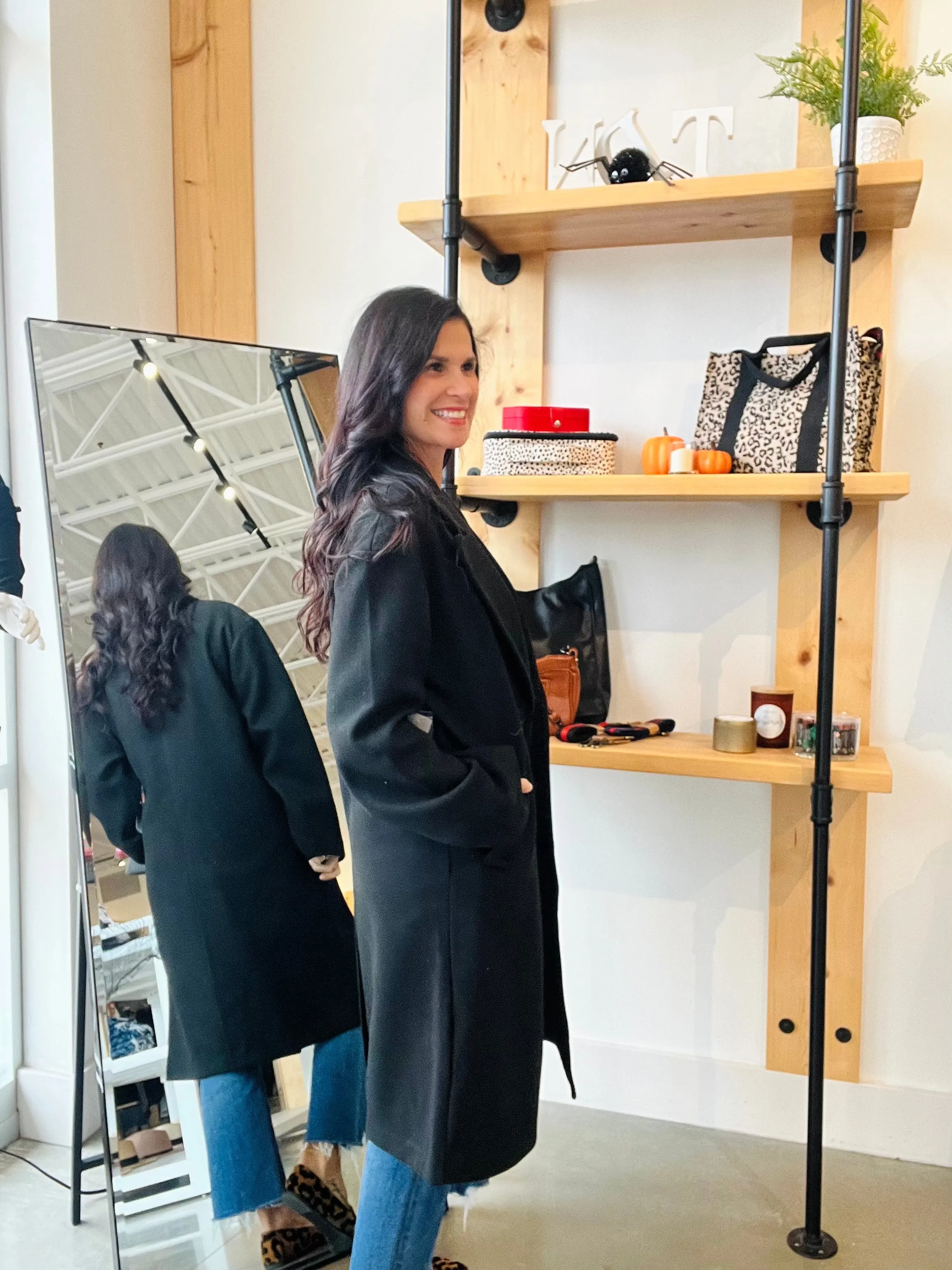 Tailored Trench Coat in Black