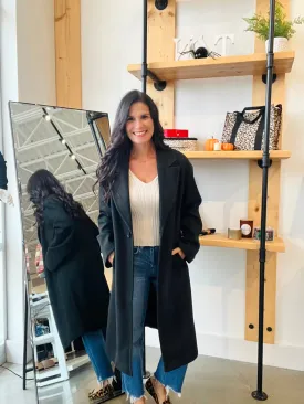Tailored Trench Coat in Black