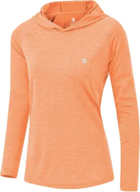 TBMPOY Womens UPF 50  Sun Protection Hoodie Shirt Long Sleeve Fishing Hiking Outdoor UV Shirt Lightweight
