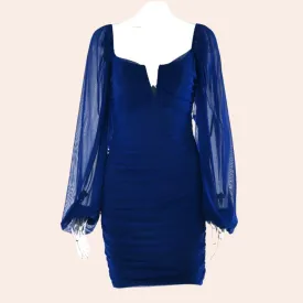 Temperament V-neck low-cut short skirt Summer hot sale new fashion lantern sleeve backless dress