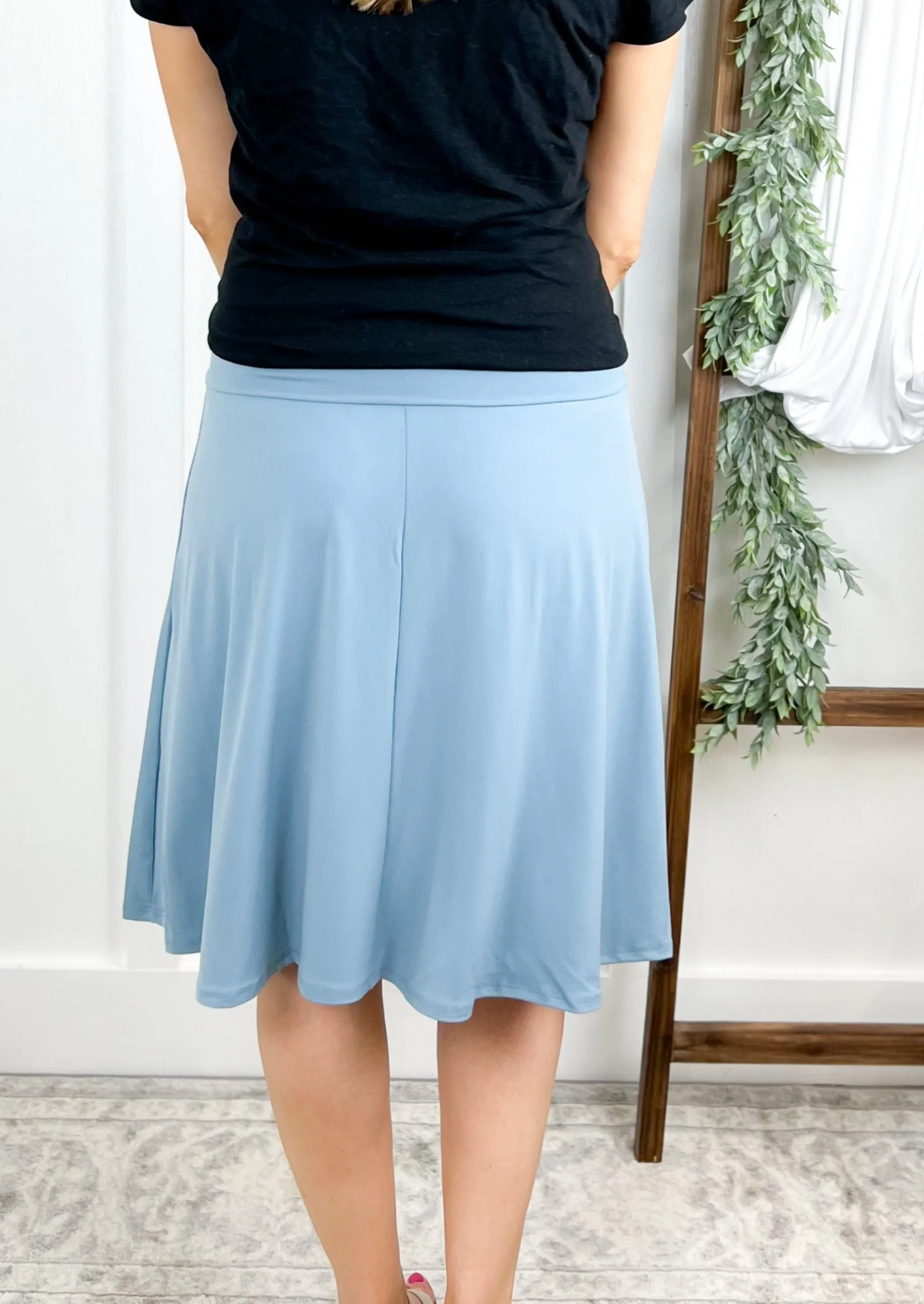 The Callie Casual A-line Skirt - Blue