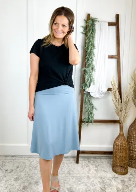 The Callie Casual A-line Skirt - Blue