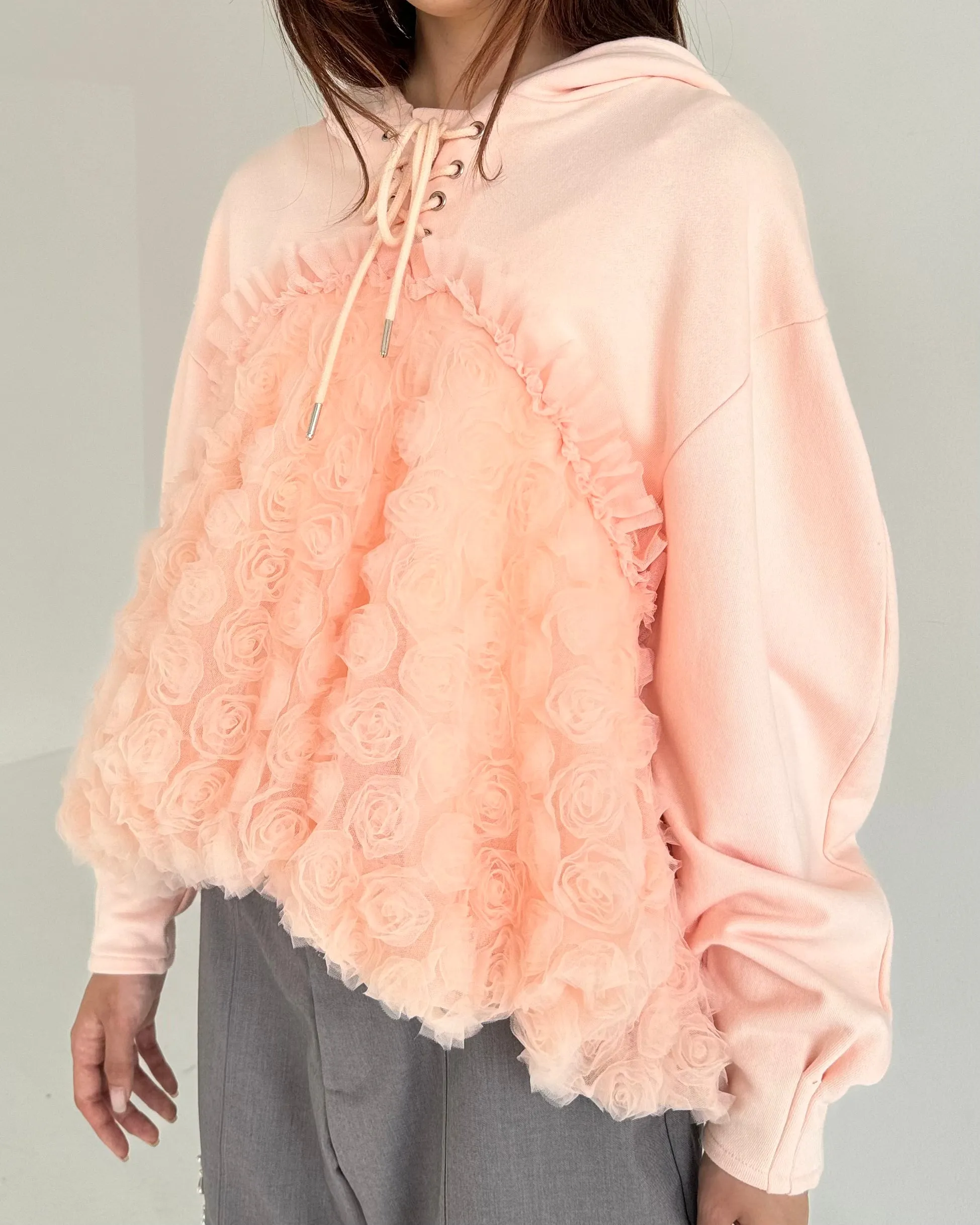 tulle docking hoodie（pink）