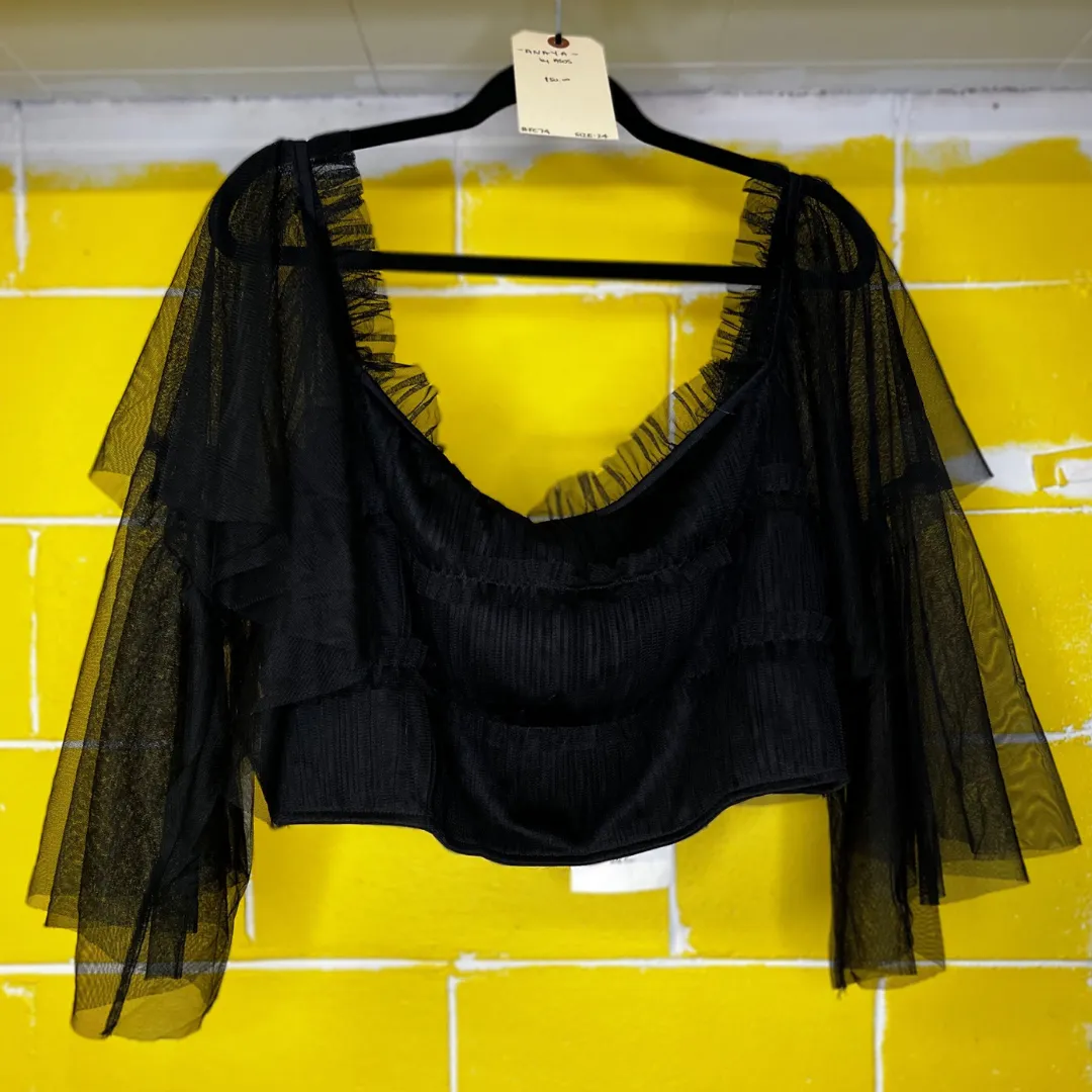tulle-sleeve crop-top - 24
