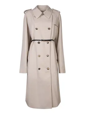 Voyou Light Twill Trench Coat in Beige