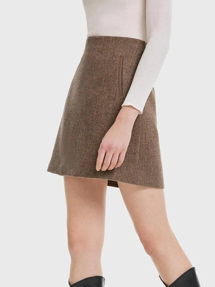Washable Wool A-line Skirt