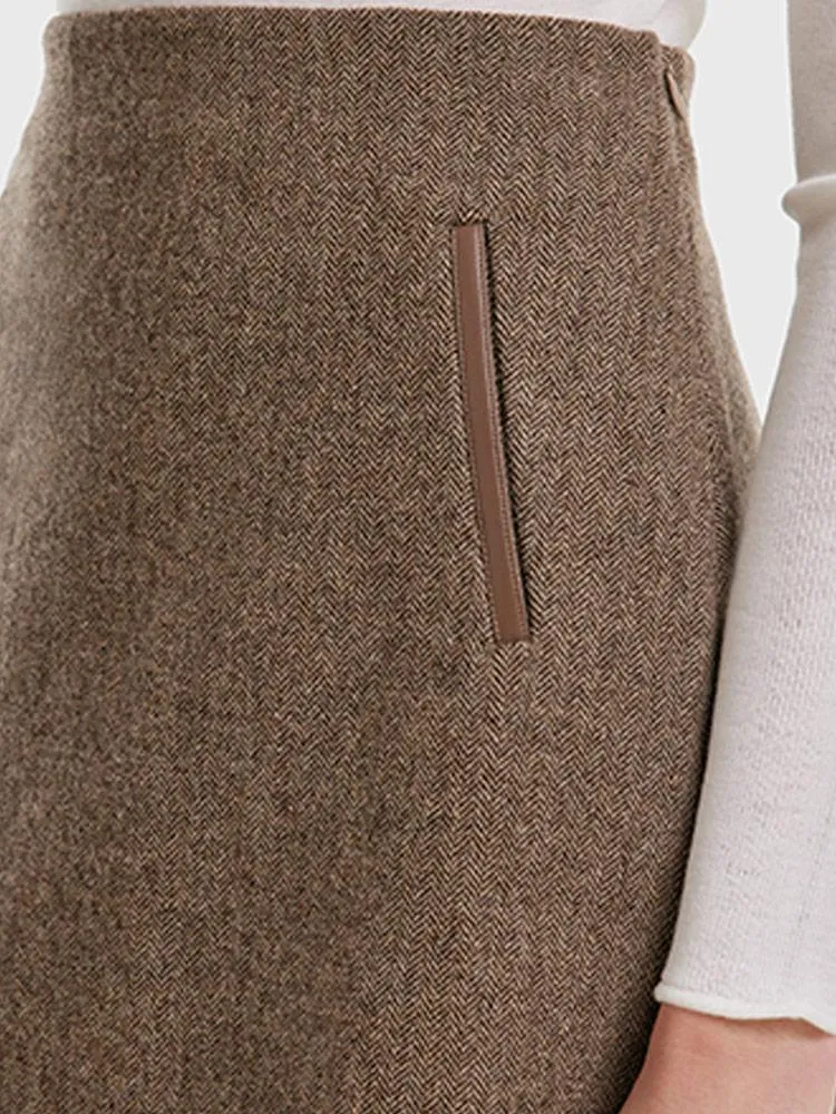Washable Wool A-line Skirt