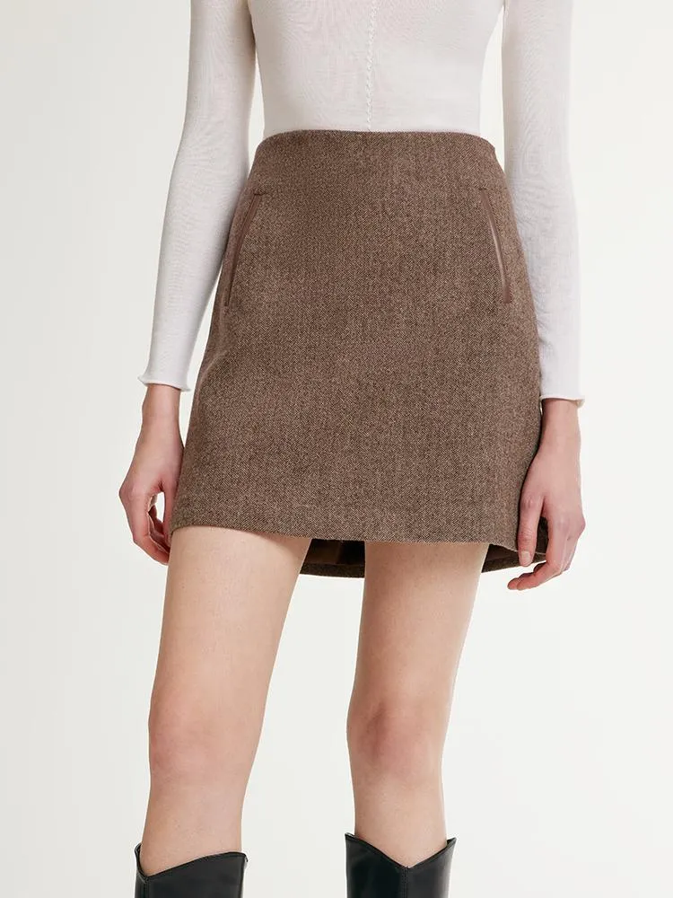 Washable Wool A-line Skirt