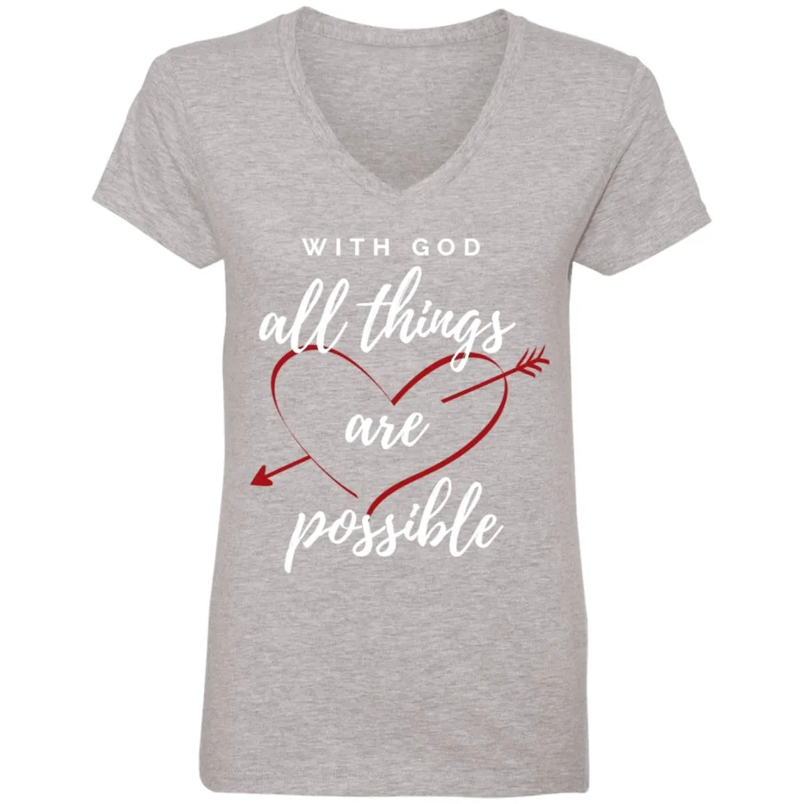 With God  All Things Are Possible Women's V-Neck T-Shirt