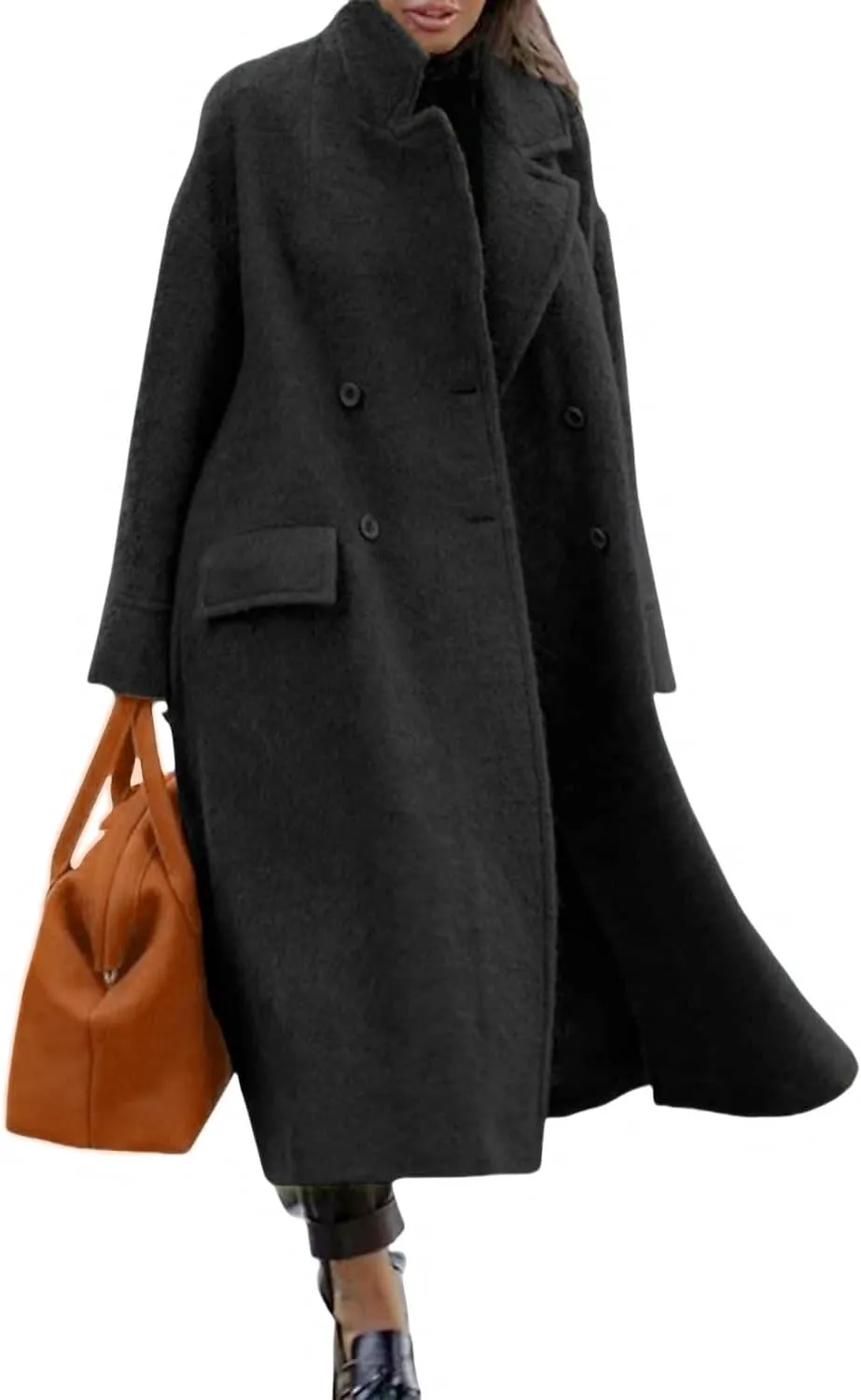 Women Oversized Long Warm Coats wool trench coat women Pea Trench Overcoat Winter