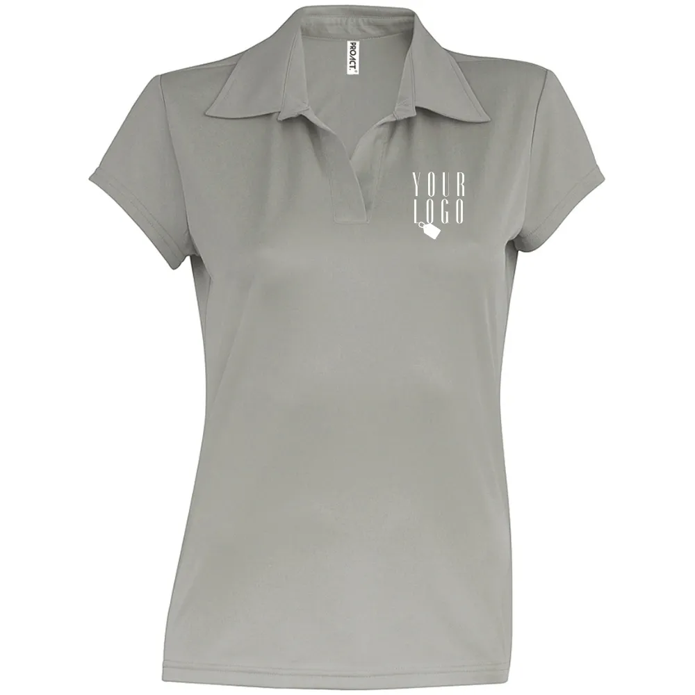 Women's Buttonless V-Neck Polo Top