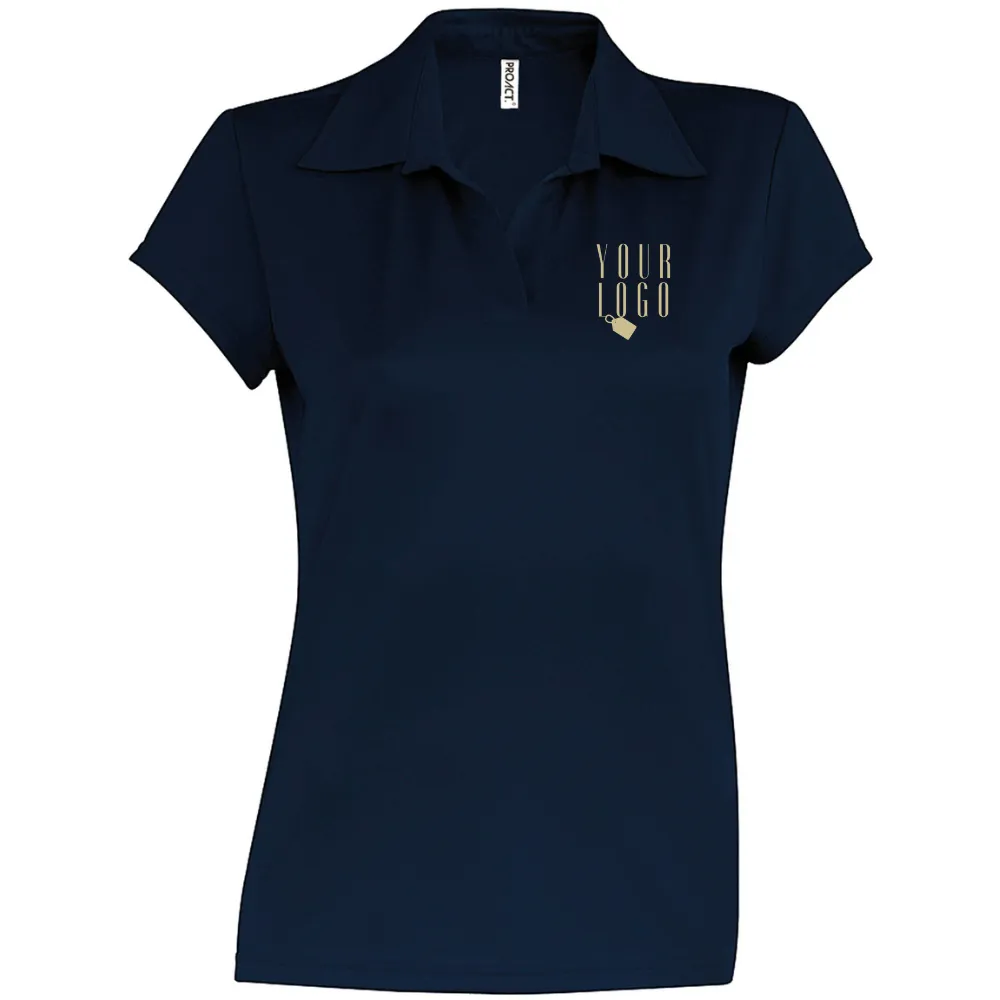 Women's Buttonless V-Neck Polo Top