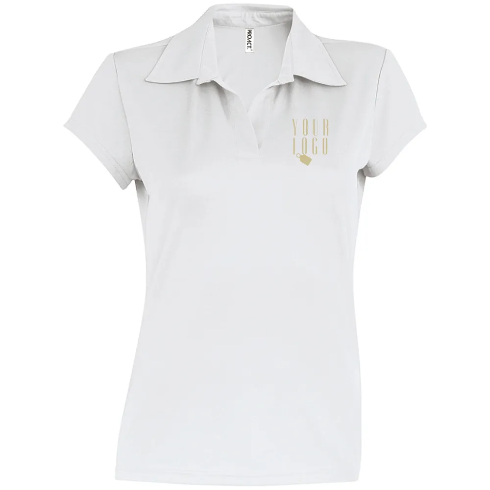 Women's Buttonless V-Neck Polo Top