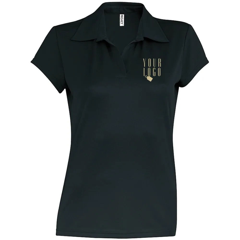 Women's Buttonless V-Neck Polo Top