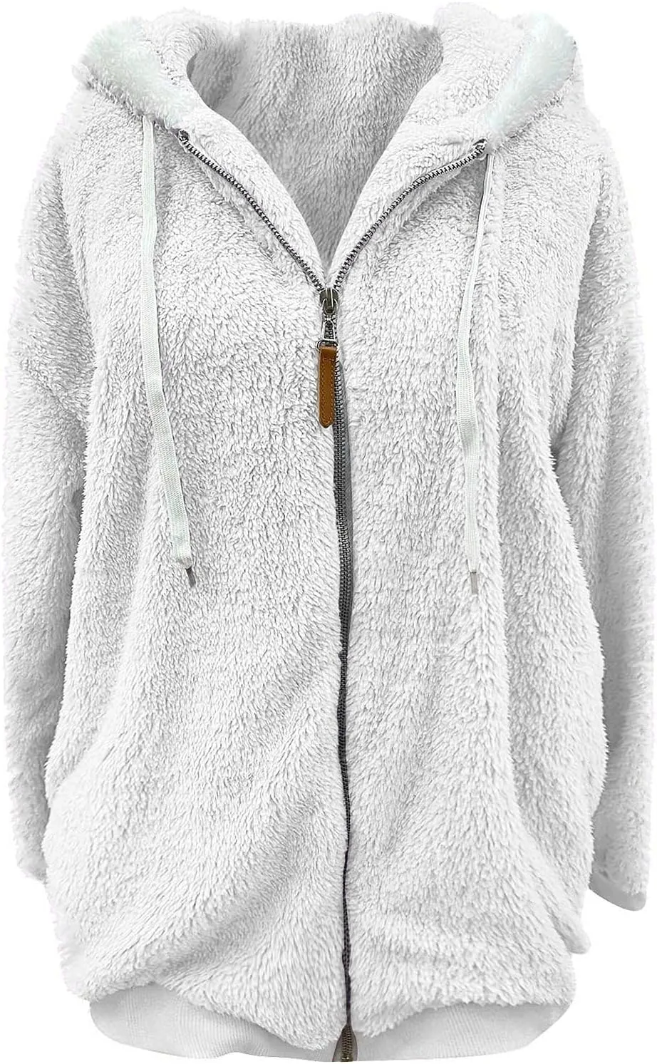 Women's Casual Fashion Loose Solid Color Hat Plus Fleece Collar Pocket Jacket