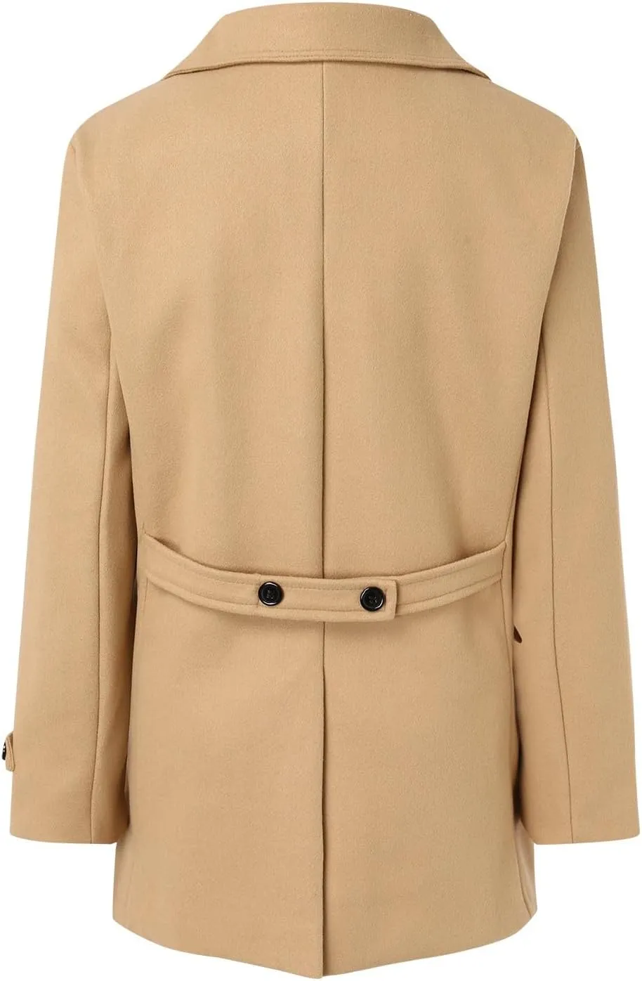 Women's Elegant Blazers Single Breasted Coat 2024 Winter Mid Woolen Overcoat Work Office Pea Jackets Overcoats