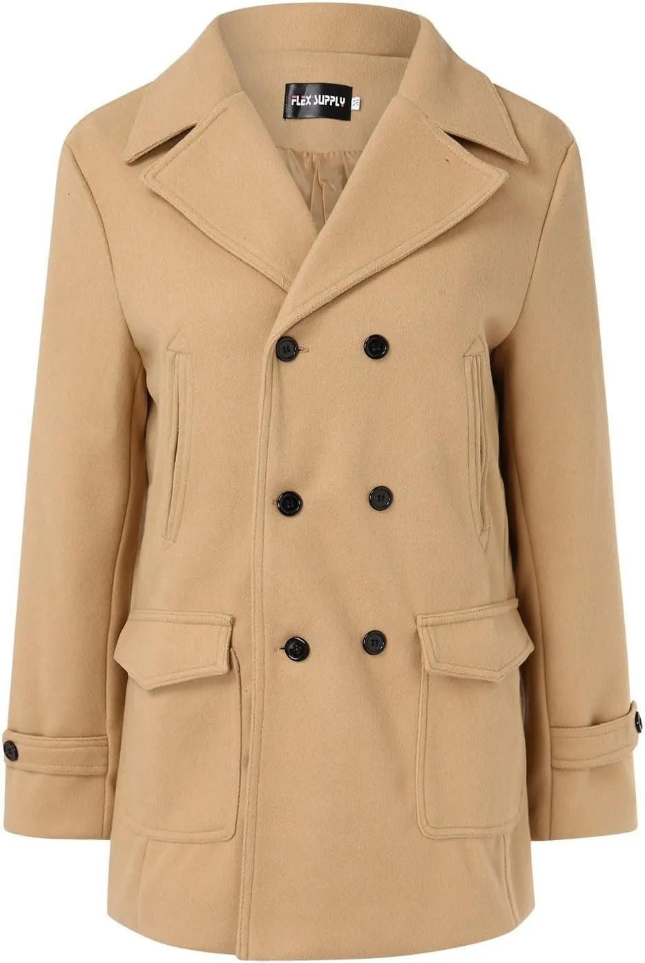Women's Elegant Blazers Single Breasted Coat 2024 Winter Mid Woolen Overcoat Work Office Pea Jackets Overcoats