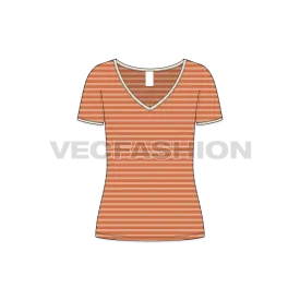 Women's Wide Neck V-neck T-shirt