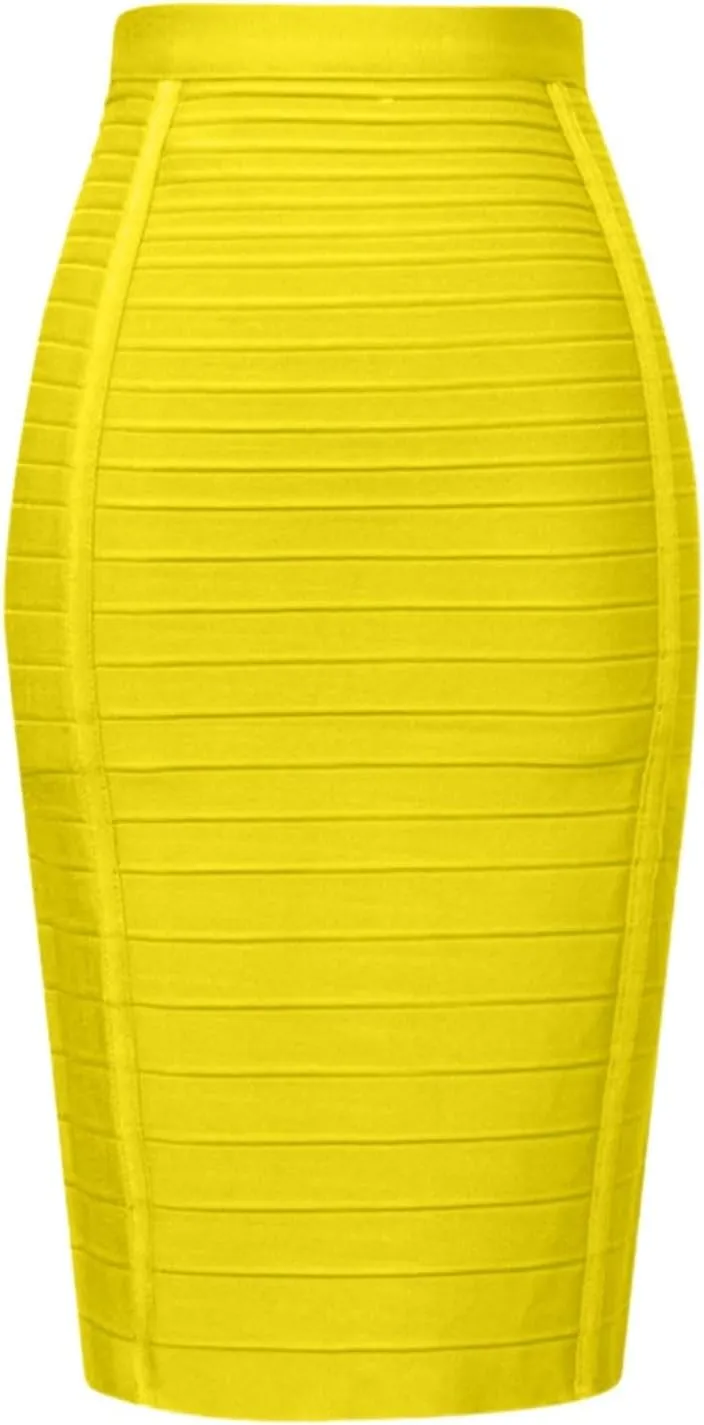 Women's Wrap Skirt Bodycon Pencil Skirts High Waist Knee Length Back Zipper Business Bandage Sexy Solid Color Skirt